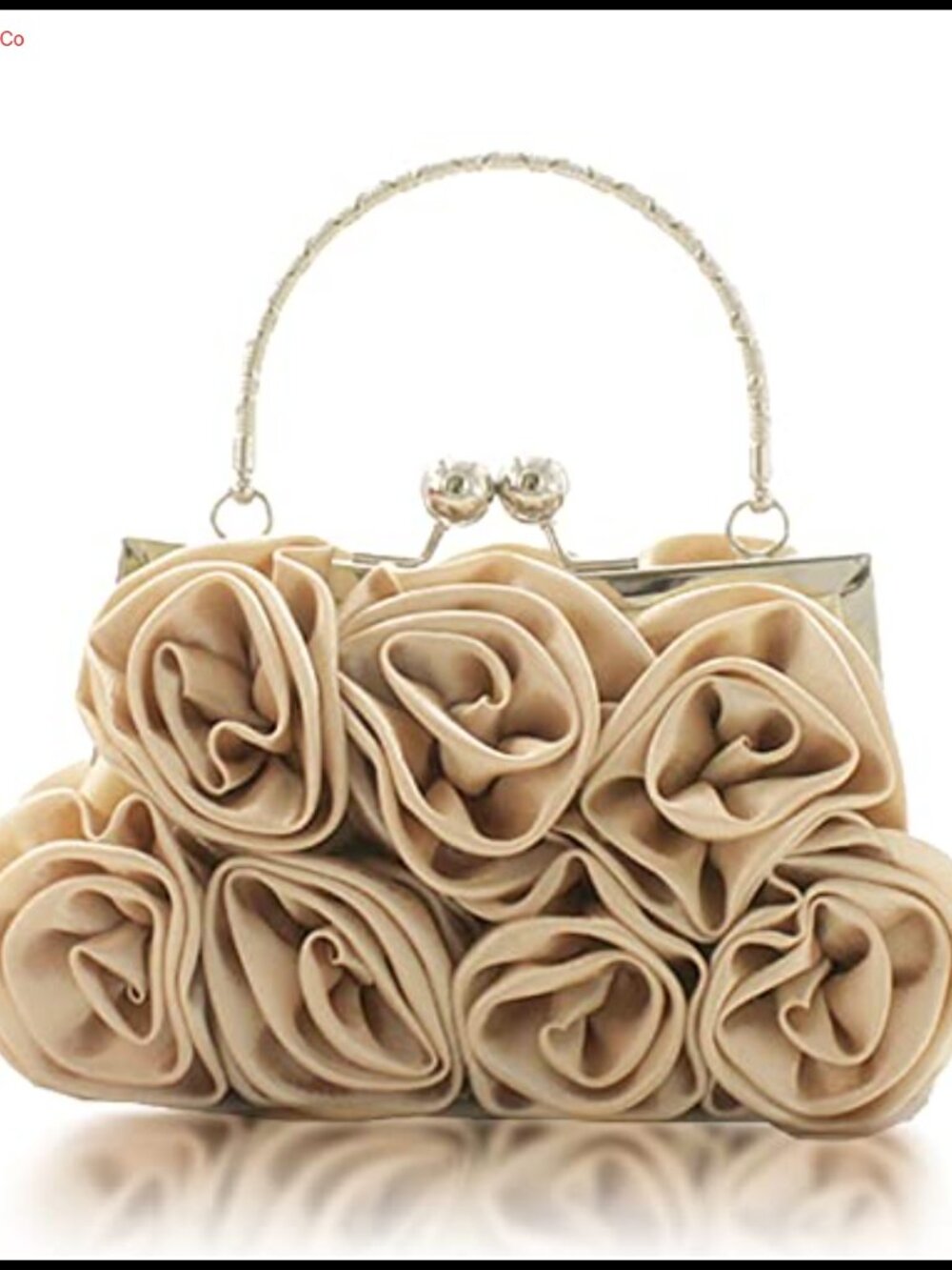 Floral Satin Evening Clutch with Detachable Chain Strap